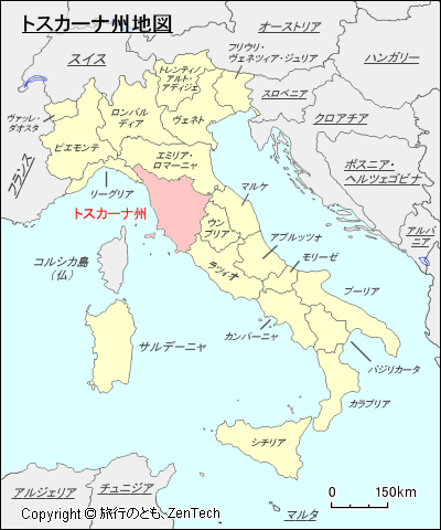 イタリア トスカーナ州地図