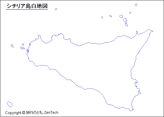 シチリア島白地図
