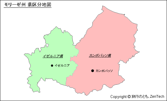 モリーゼ州の県区分地図