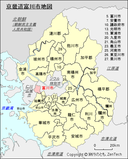 京畿道富川市地図
