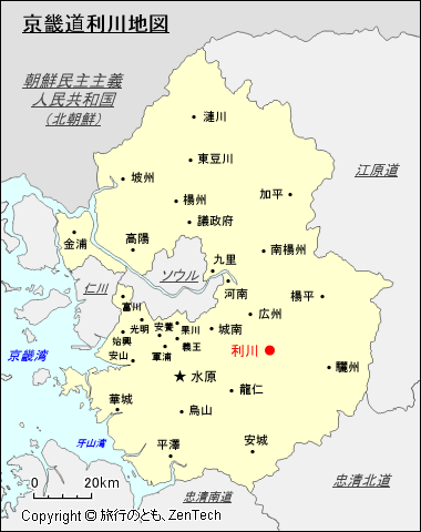 京畿道利川地図