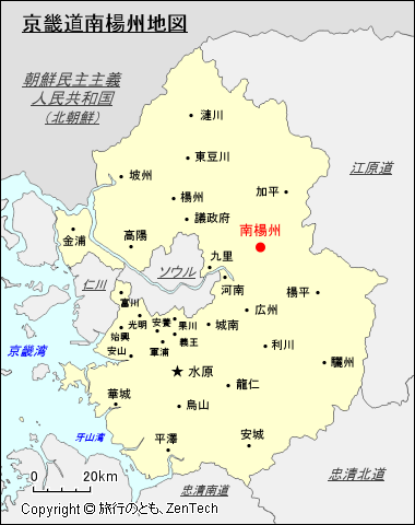 京畿道南楊州地図