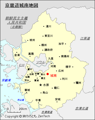 京畿道城南地図