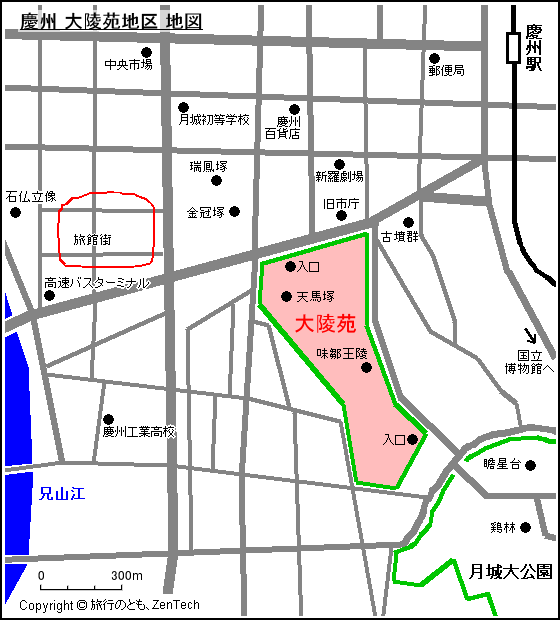 慶州 大陵苑地区 地図