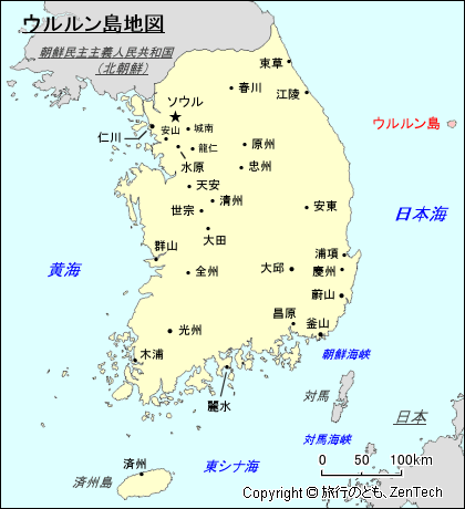 ウルルン島地図