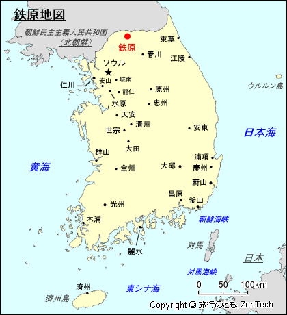 鉄原地図