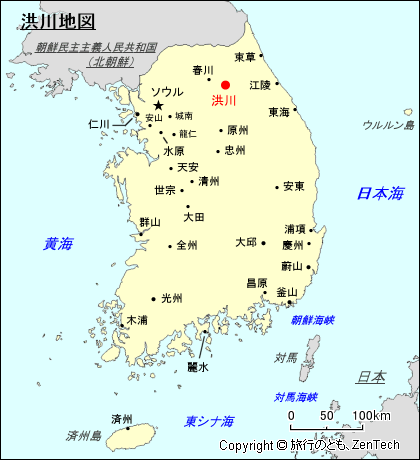 洪川地図