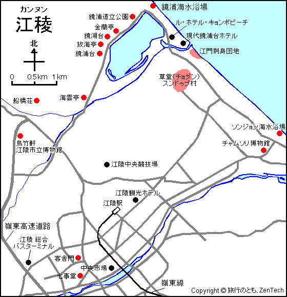 江陵地図