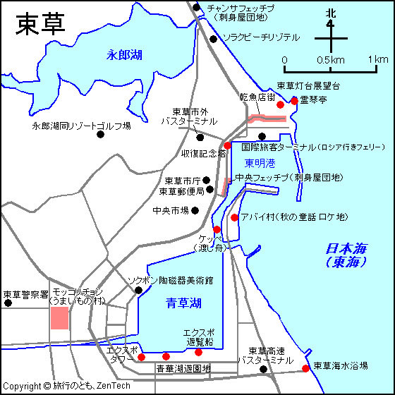 束草観光地図