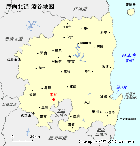 慶尚北道 漆谷地図