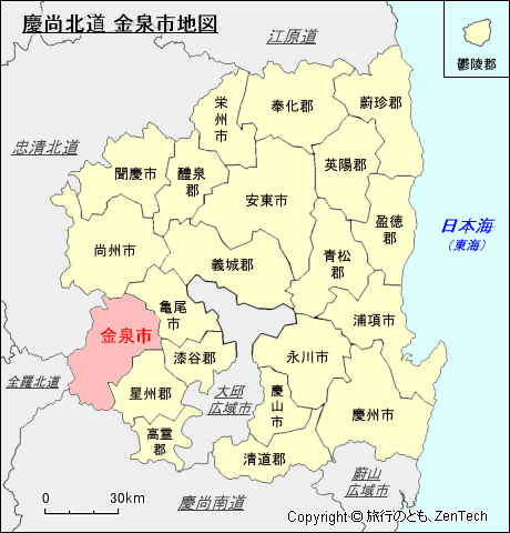 慶尚北道 金泉市地図