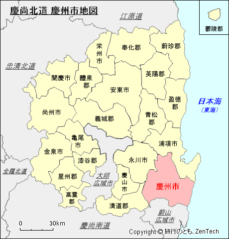 慶尚北道 慶州市地図