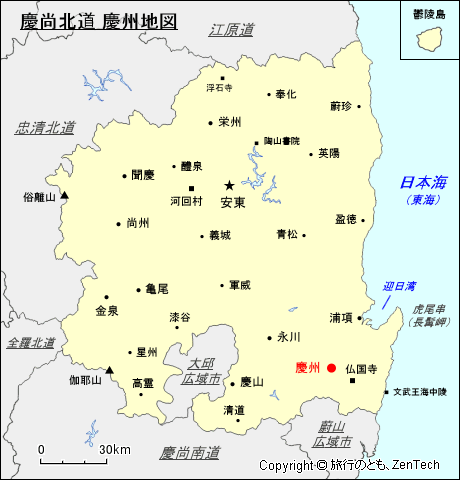 慶尚北道 慶州地図