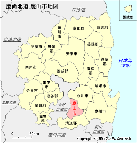 慶尚北道 慶山市地図