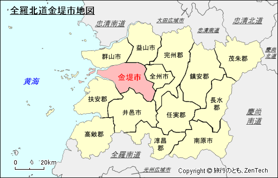 全羅北道金堤市地図