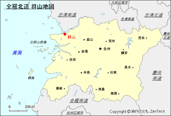 全羅北道 群山地図