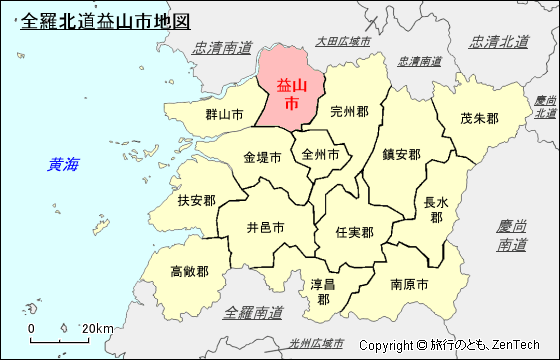 全羅北道益山市地図