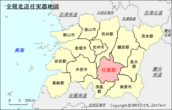 全羅北道任実郡地図