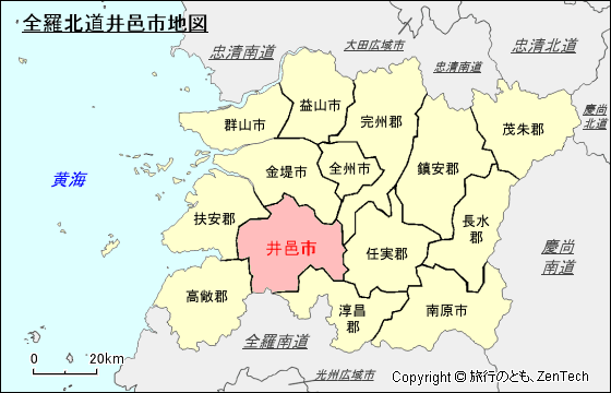 全羅北道井邑市地図