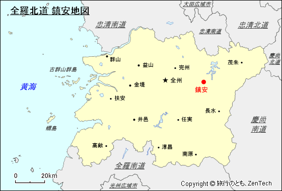 全羅北道 鎮安地図