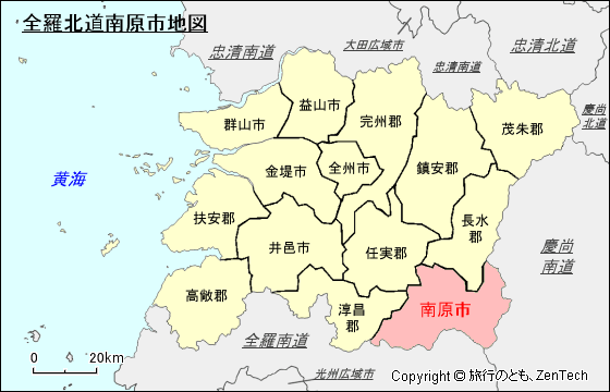 全羅北道南原市地図