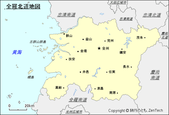 全羅北道地図