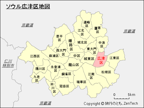 ソウル広津区地図