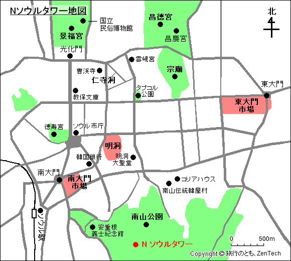 Nソウルタワー地図