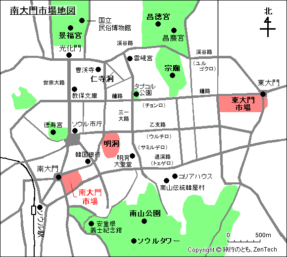 南大門市場地図