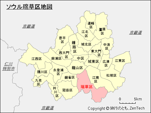 ソウル瑞草区地図