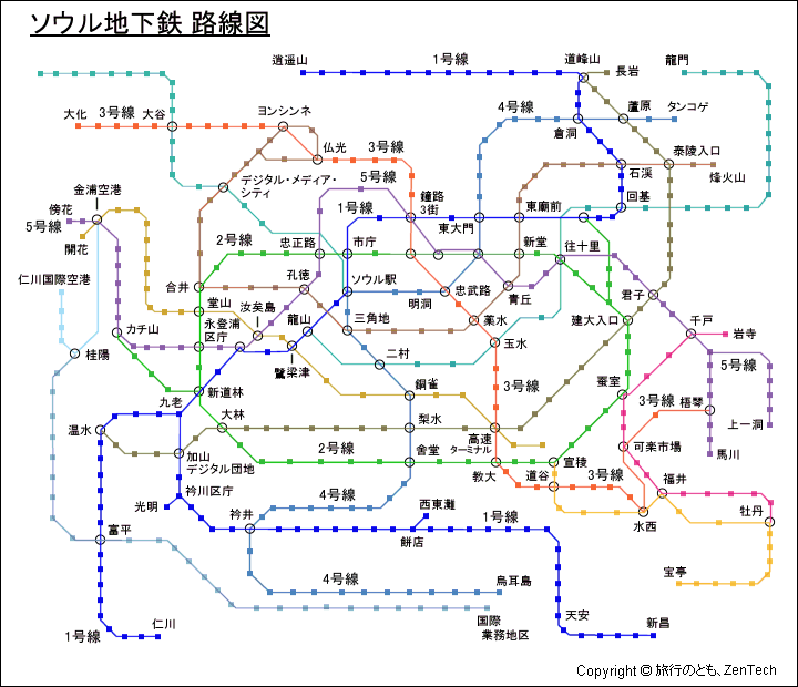 ソウル地下鉄 路線図