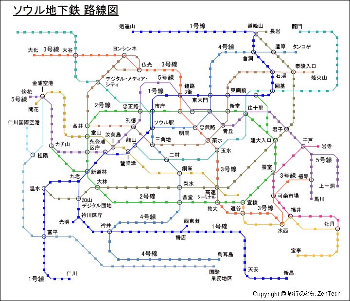 ソウル地下鉄 路線図 ソウル地下鉄 路線図