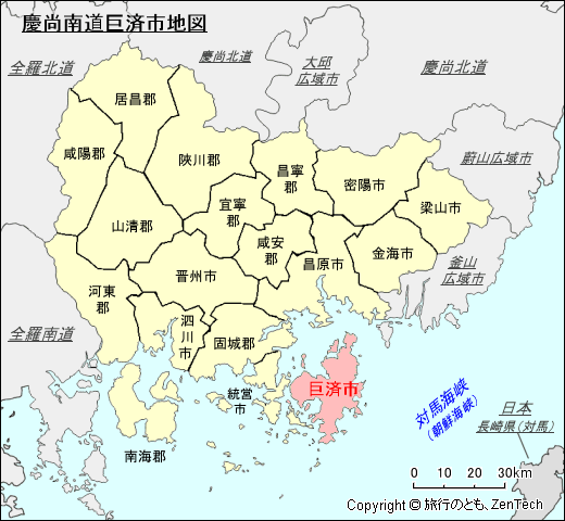 慶尚南道巨済市地図