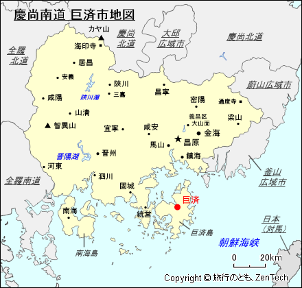 慶尚南道 巨済市地図