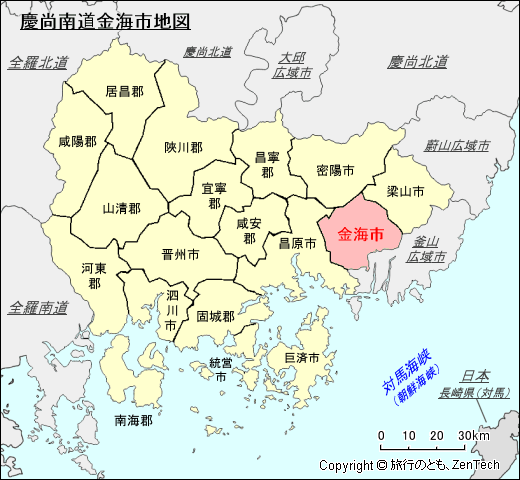 慶尚南道金海市地図