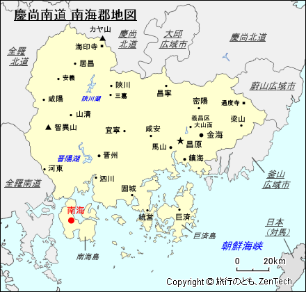 慶尚南道 南海地図