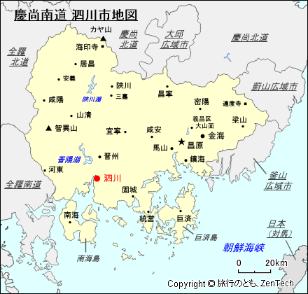 慶尚南道 泗川市地図