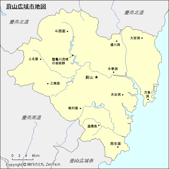 蔚山広域市地図