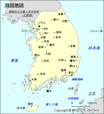 韓国地図