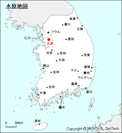 韓国における水原地図
