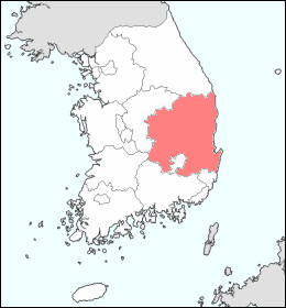 韓国における慶尚北道の位置