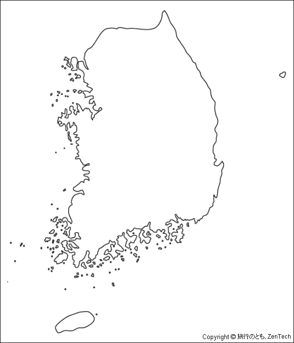 韓国白地図 大サイズ