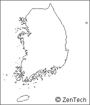 韓国白地図