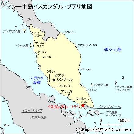 マレー半島イスカンダル・プテリ地図