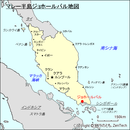 マレー半島ジョホールバル地図