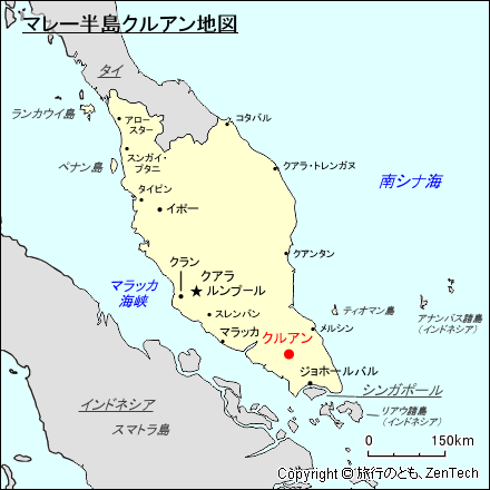マレー半島クルアン地図
