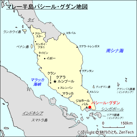 マレー半島パシール・グダン地図