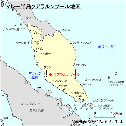 マレー半島クアラルンプール地図