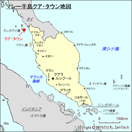マレー半島クア・タウン地図