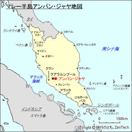 マレー半島アンパン・ジャヤ地図